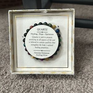 Shivam Sterling Silver Quartz Gemstone Bracelet